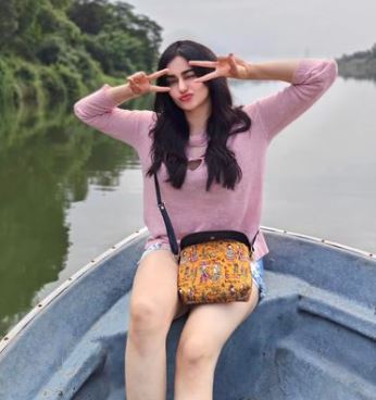 Adah Sharma in boat enjoying life