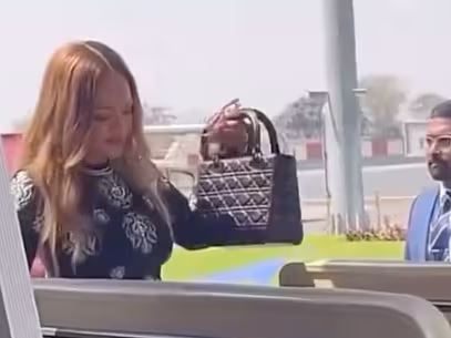 Rihana at airport in Jamnagar